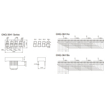 Pantalla de 0,36 pulgadas de 4 dígitos de 7 segmentos (GNS-3641Ax-Bx)